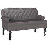 Chesterfield Bank Grijs Nep Leer 119,5 cm - 35% Korting
