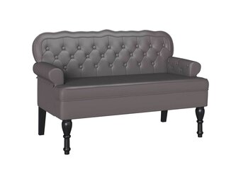 Chesterfield Bank Grijs Nep Leer 119,5 cm - 35% Korting