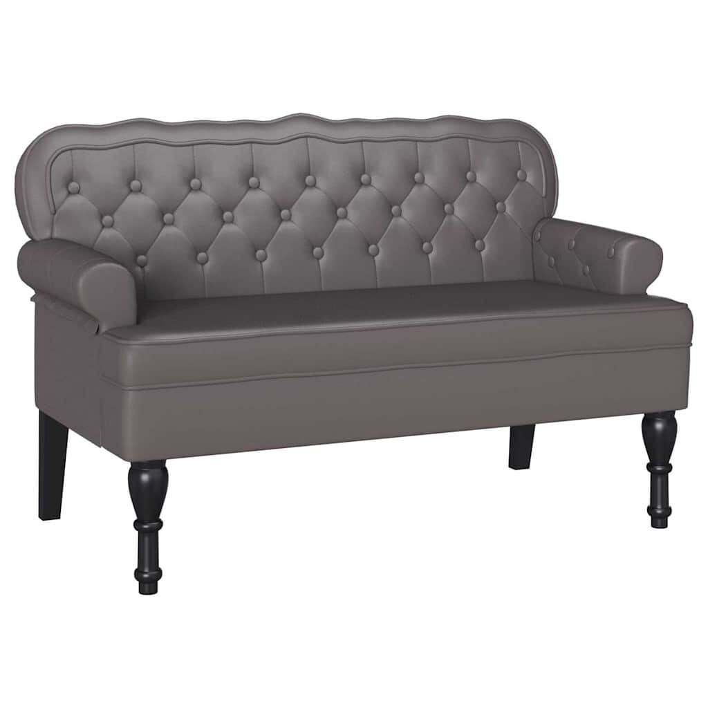 Chesterfield Bank Grijs Nep Leer 119,5 cm - 35% Korting