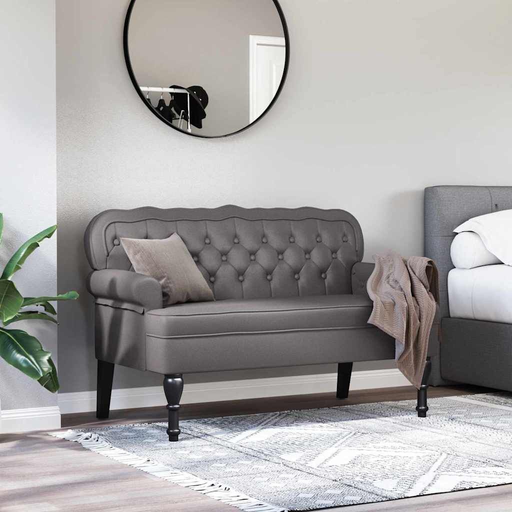 Chesterfield Bank Grijs Nep Leer 119,5 cm - 35% Korting