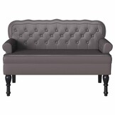 Chesterfield Bank Grijs Nep Leer 119,5 cm - 35% Korting