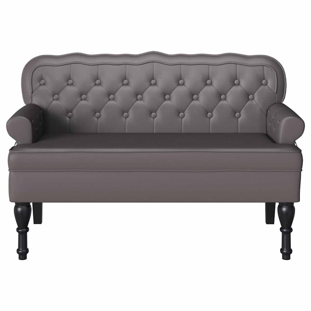 Chesterfield Bank Grijs Nep Leer 119,5 cm - 35% Korting