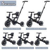 Driewieler Loopfiets 5-in-1 Zwart - 34% Korting
