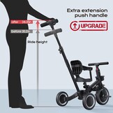 Driewieler Loopfiets 5-in-1 Zwart - 34% Korting