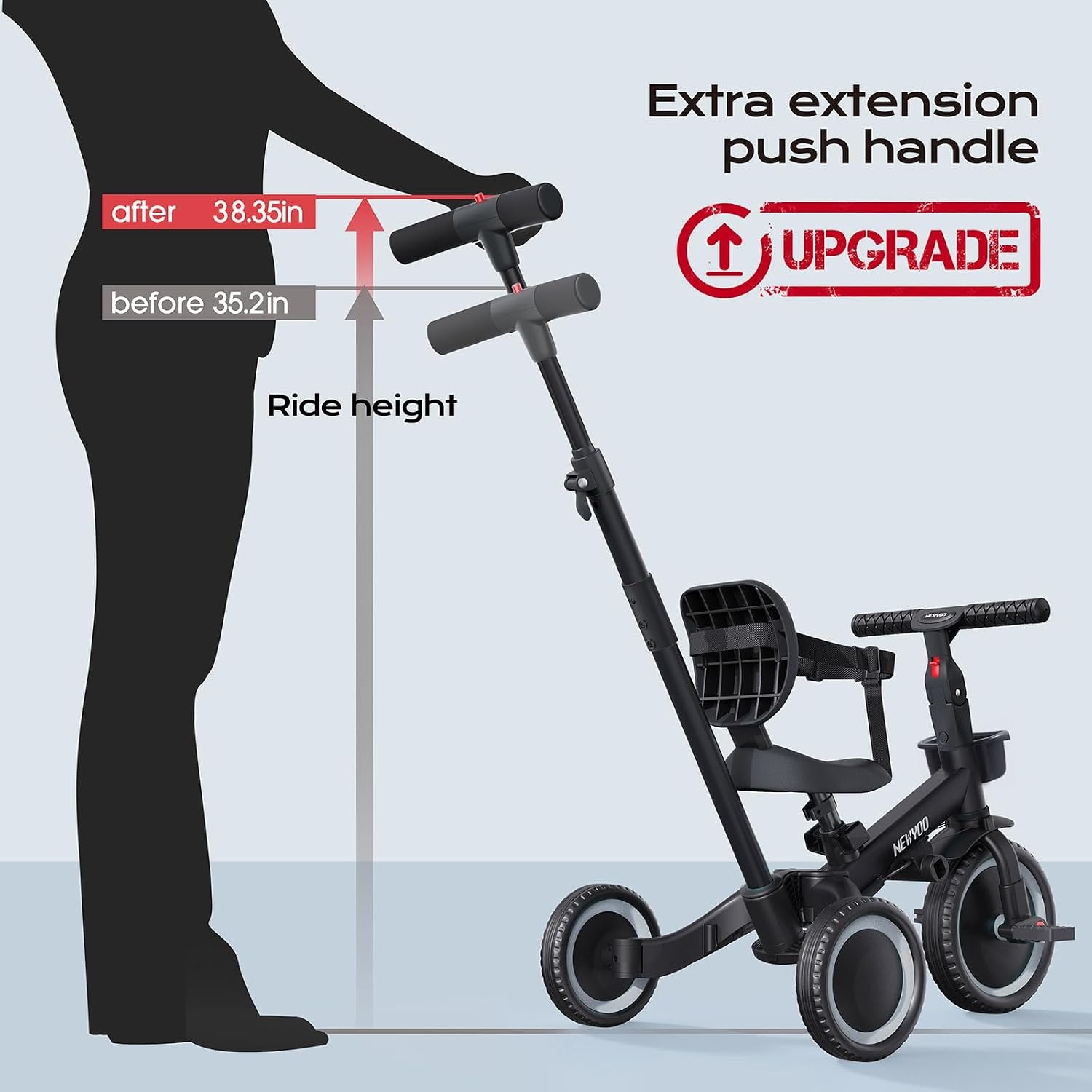 Driewieler Loopfiets 5-in-1 Zwart - 34% Korting