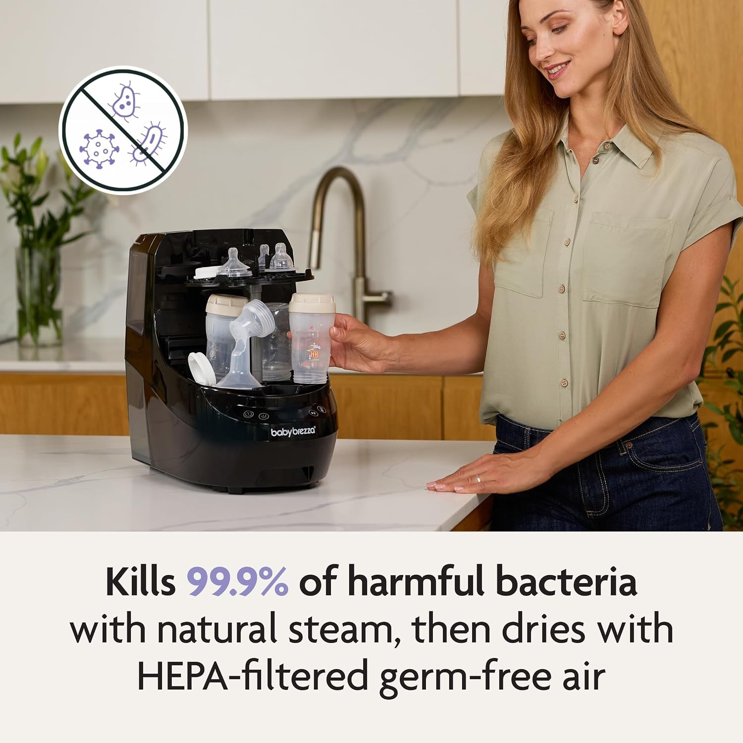 3-in-1 Flessensterilisator: Wassen, Steriliseren, Drogen - 55% Korting