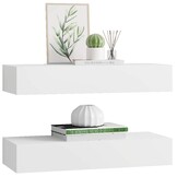 vidaXL Wandschappen met Lade (2 st) 60x23,5 cm Wit - 34% Korting