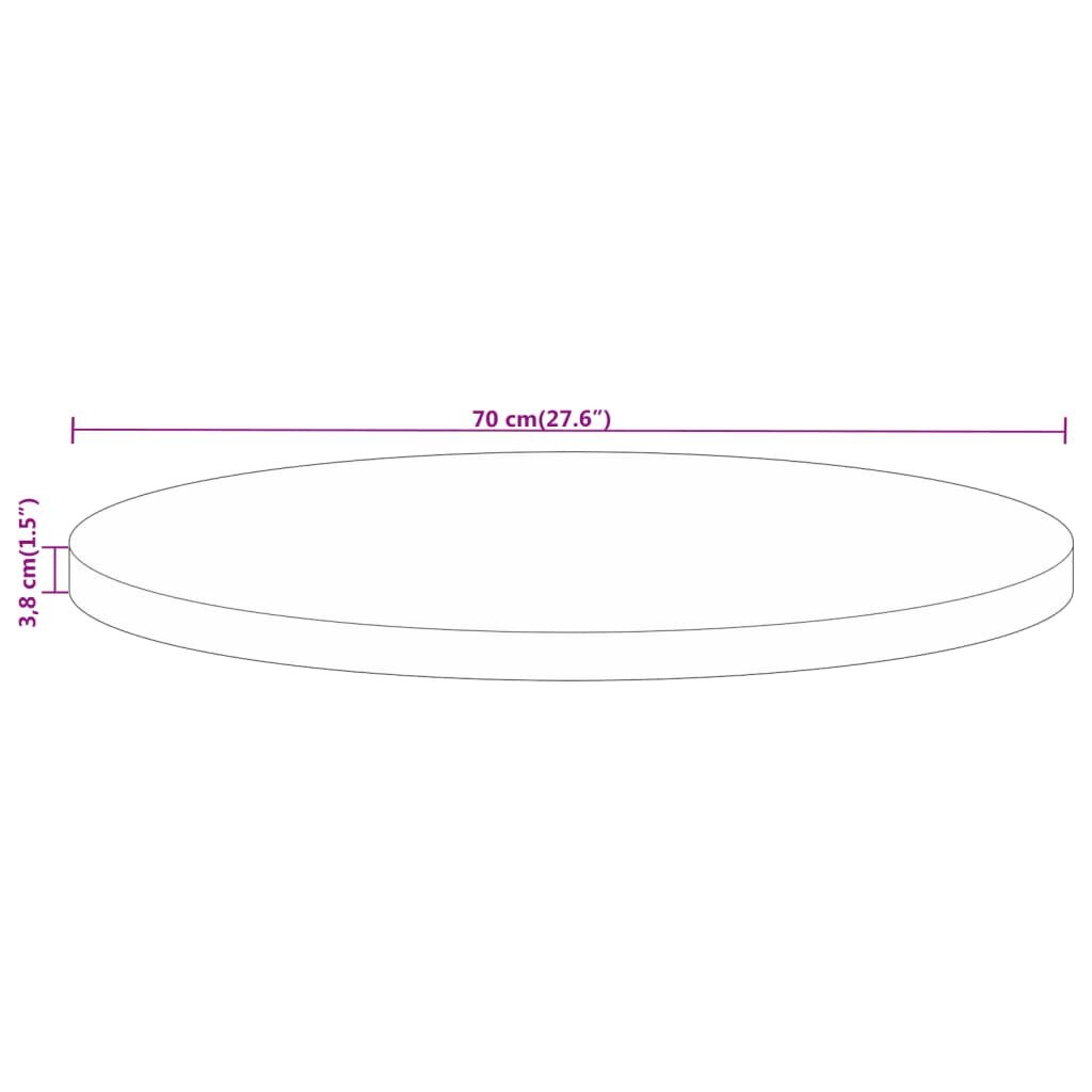 Rond Tafelblad Mangohout Eikenkleur 70x3,8 cm (35% Korting)