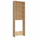 Wasmachinekast 64x24x190 cm Wit & Sonoma Eiken - 34% Korting