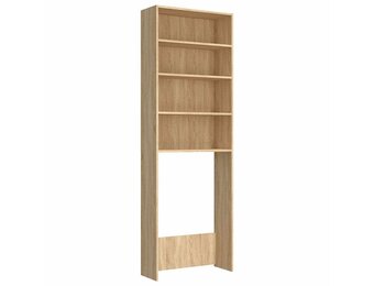 Wasmachinekast 64x24x190 cm Wit & Sonoma Eiken - 34% Korting