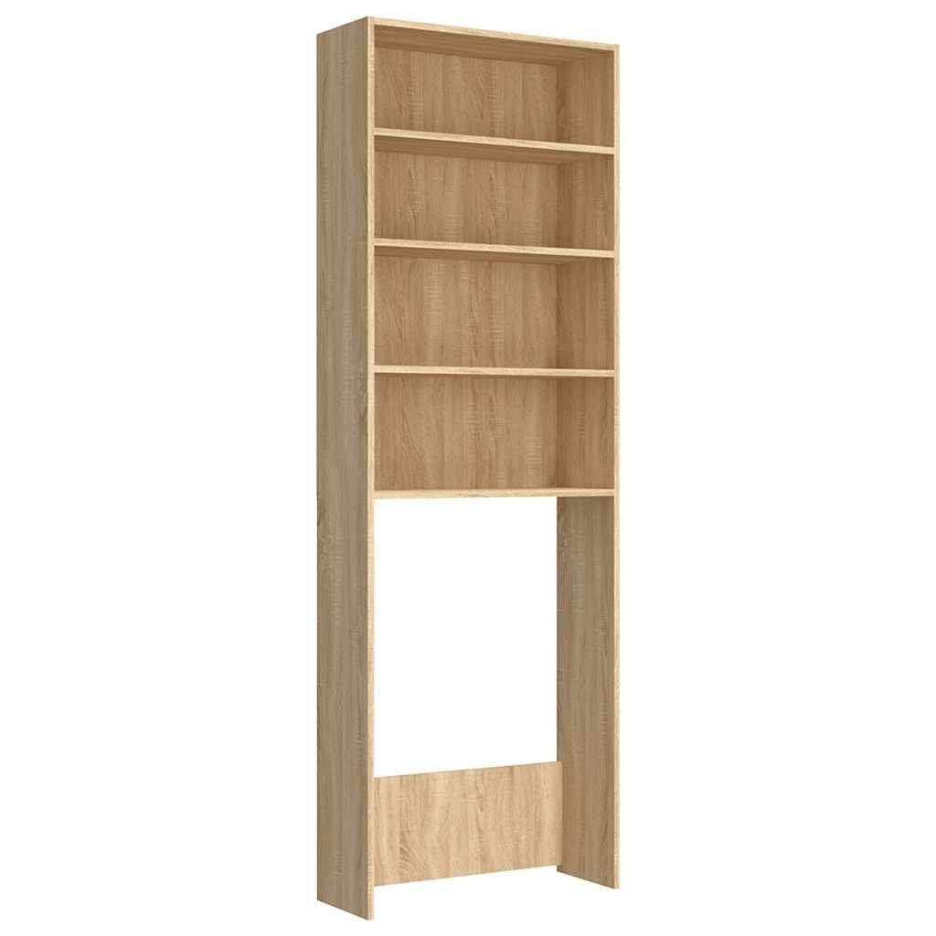 Wasmachinekast 64x24x190 cm Wit & Sonoma Eiken - 34% Korting