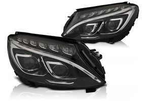 Koplampen Mercedes W205 (2014-2018) Zwart - LED, 55% Korting