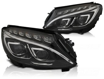 Koplampen Mercedes W205 (2014-2018) Zwart - LED, 55% Korting