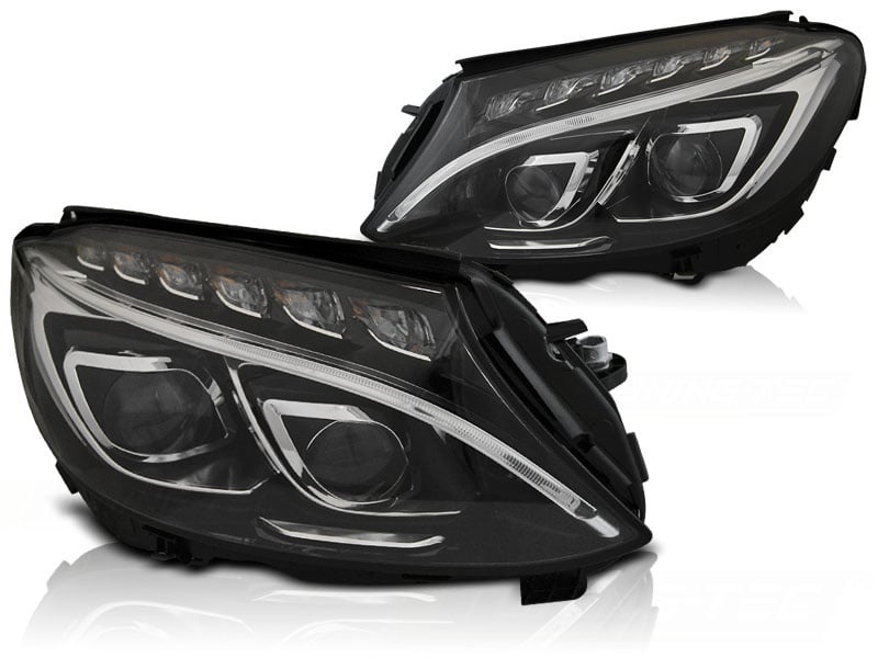 Koplampen Mercedes W205 (2014-2018) Zwart - LED, 55% Korting