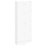 VidaXL Schoenenkast Wit Bewerkt Hout - 59x17x150 cm - 35% Korting