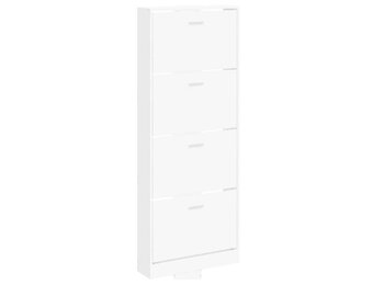 VidaXL Schoenenkast Wit Bewerkt Hout - 59x17x150 cm - 35% Korting