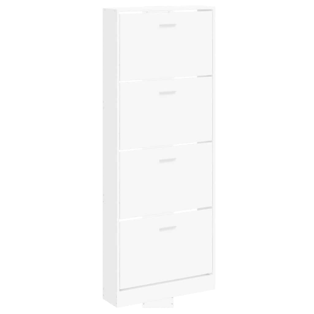 VidaXL Schoenenkast Wit Bewerkt Hout - 59x17x150 cm - 35% Korting
