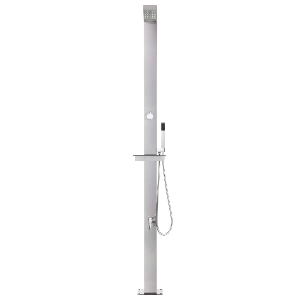 vidaXL Buitendouche RVS 220 cm met Hoofd- & Handdouche