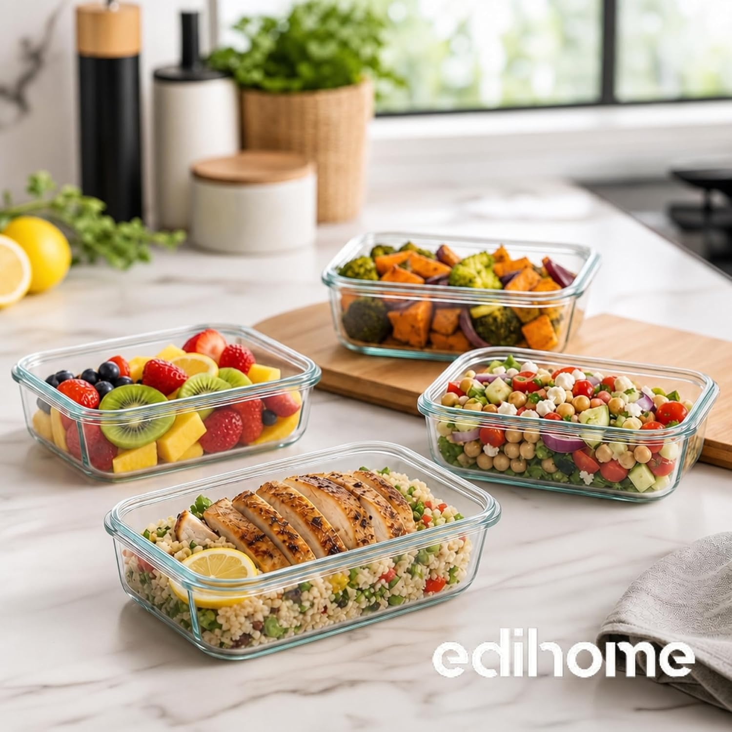Set van 7 Glazen Voedselcontainers - 28% Korting!