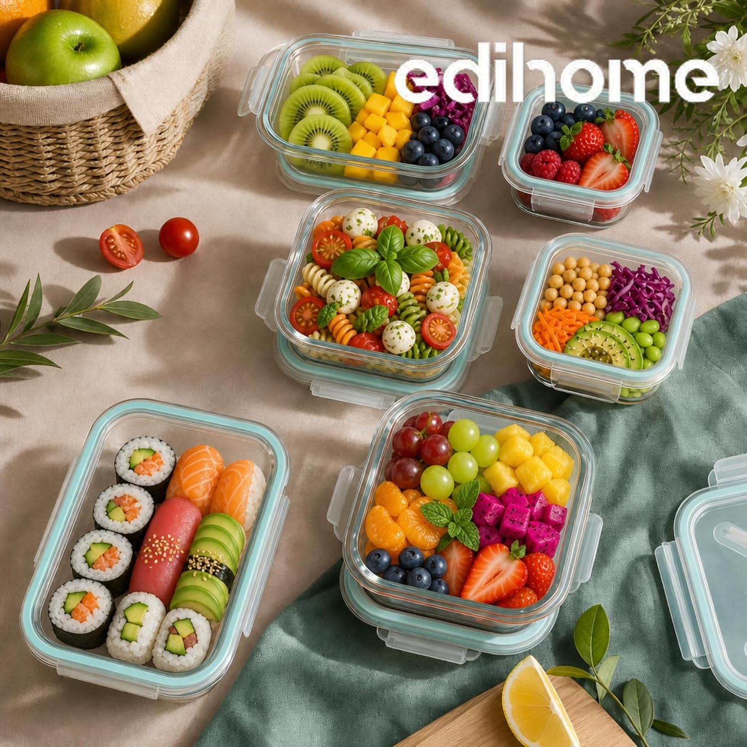 Set van 7 Glazen Voedselcontainers - 28% Korting!
