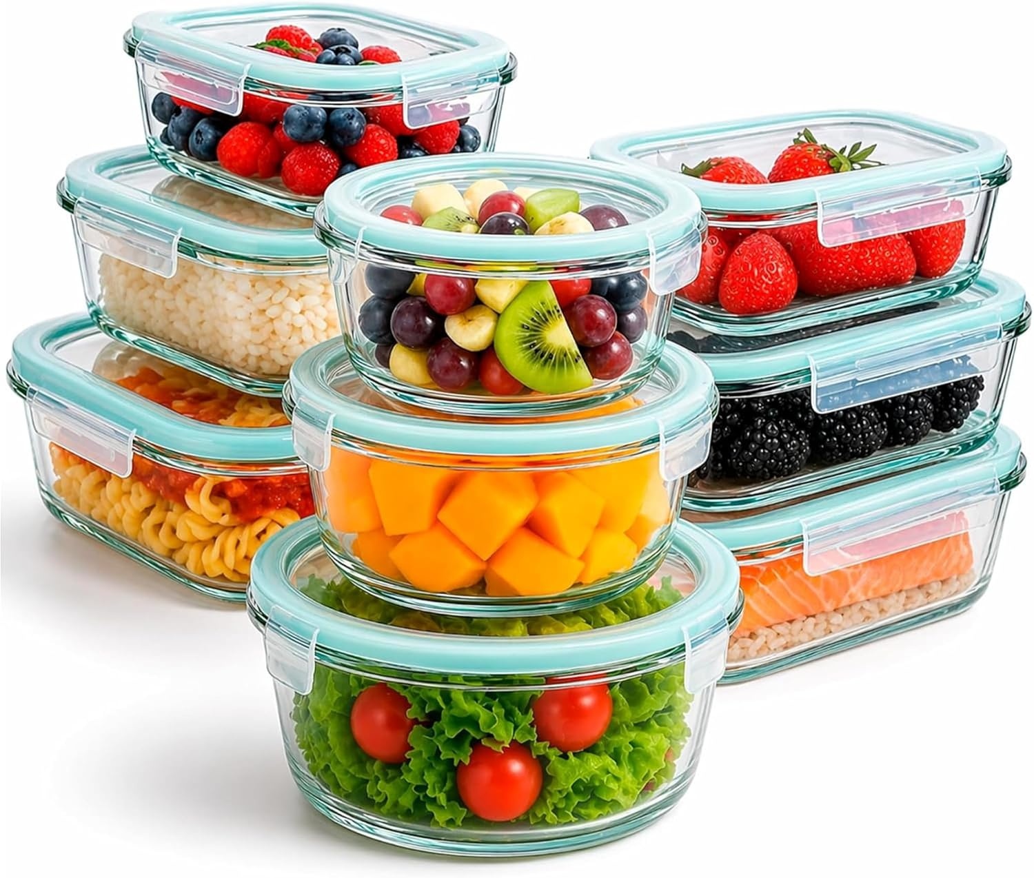 Set van 7 Glazen Voedselcontainers - 28% Korting!