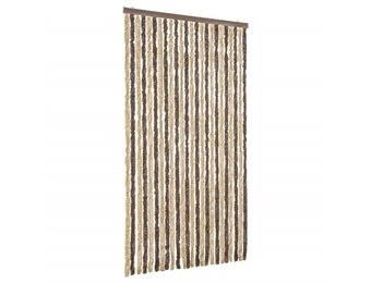 Vliegengordijn 100x200 cm Chenille Donkerbruin/Beige (34% Korting)