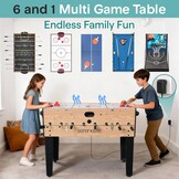 Multigame Speeltafel 6-in-1 122cm met 55% Korting | Binnen & Buiten