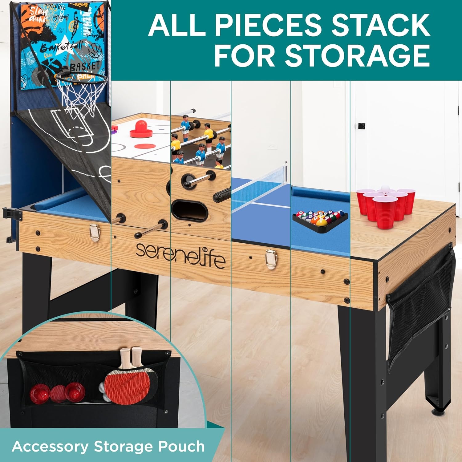 Multigame Speeltafel 6-in-1 122cm met 55% Korting | Binnen & Buiten