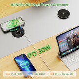 HANNELORE Inbouwstopcontact met USB-C PD 30 W, 15 W draadloos opladen