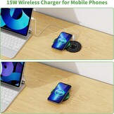 HANNELORE Inbouwstopcontact met USB-C PD 30 W, 15 W draadloos opladen