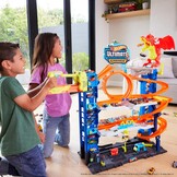 Hot Wheels City Ultimate Garage Speelset - Blauw/Grijs/Oranje - Inclusief 2 Metalen Auto's