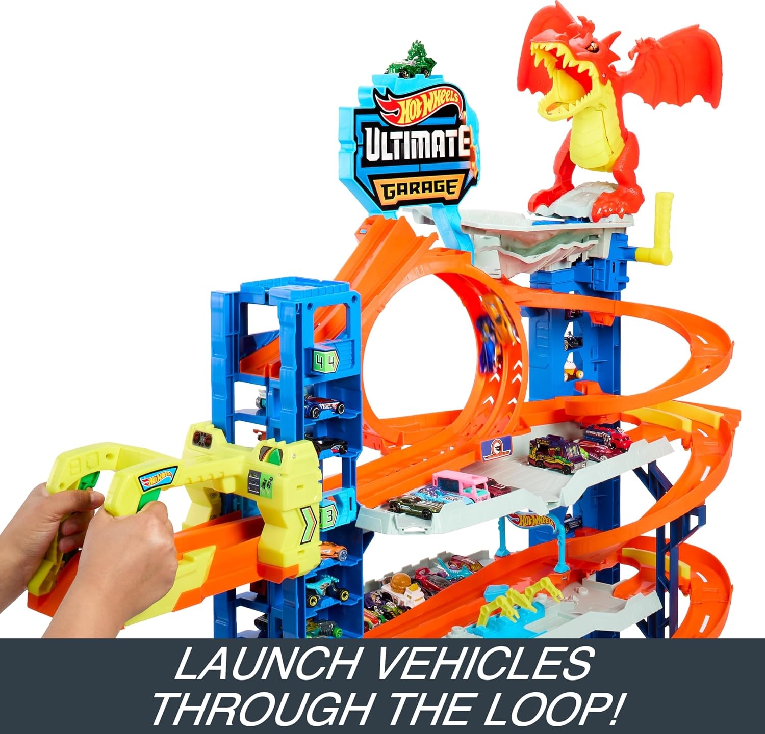 Hot Wheels City Ultimate Garage Speelset - Blauw/Grijs/Oranje - Inclusief 2 Metalen Auto's