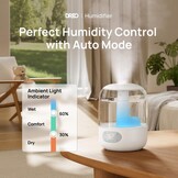 Dreo Cool Mist Luchtbevochtigers voor Baby, 3L Top Fill, 26dB Quite, Omgevingslicht voor Kinderkamer, Minder Vulling, Binnenshuis, Verstelbare Nozzle, Nieuwe Editie