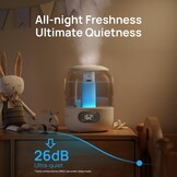 Dreo Cool Mist Luchtbevochtigers voor Baby, 3L Top Fill, 26dB Quite, Omgevingslicht voor Kinderkamer, Minder Vulling, Binnenshuis, Verstelbare Nozzle, Nieuwe Editie