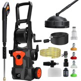 Pressure Washer Hogedrukreiniger, 160 bar voor 50 m²/u, 420 l/u, drukreiniger met 4 sproeiers, schuimsproeier, 17 m slang, sneeuwschuim-spuitpistool