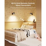 FULEN 4 stuks led-wandlampen voor binnen, wandlamp met 8000 mAh batterij, touch en afstandsbediening, 4 helderheidsniveaus, 18 kleuren, 360° draaibaar, voor woonkamer, slaapkamer, trappenhuis, hal