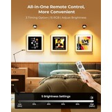 FULEN 4 stuks led-wandlampen voor binnen, wandlamp met 8000 mAh batterij, touch en afstandsbediening, 4 helderheidsniveaus, 18 kleuren, 360° draaibaar, voor woonkamer, slaapkamer, trappenhuis, hal