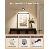 FULEN 4 stuks led-wandlampen voor binnen, wandlamp met 8000 mAh batterij, touch en afstandsbediening, 4 helderheidsniveaus, 18 kleuren, 360° draaibaar, voor woonkamer, slaapkamer, trappenhuis, hal