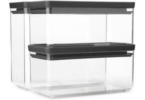 Voorraadbussen Set van 2 (1.5L & 3.5L) Stapelbaar Luchtdicht Dark Grey - 39% Korting