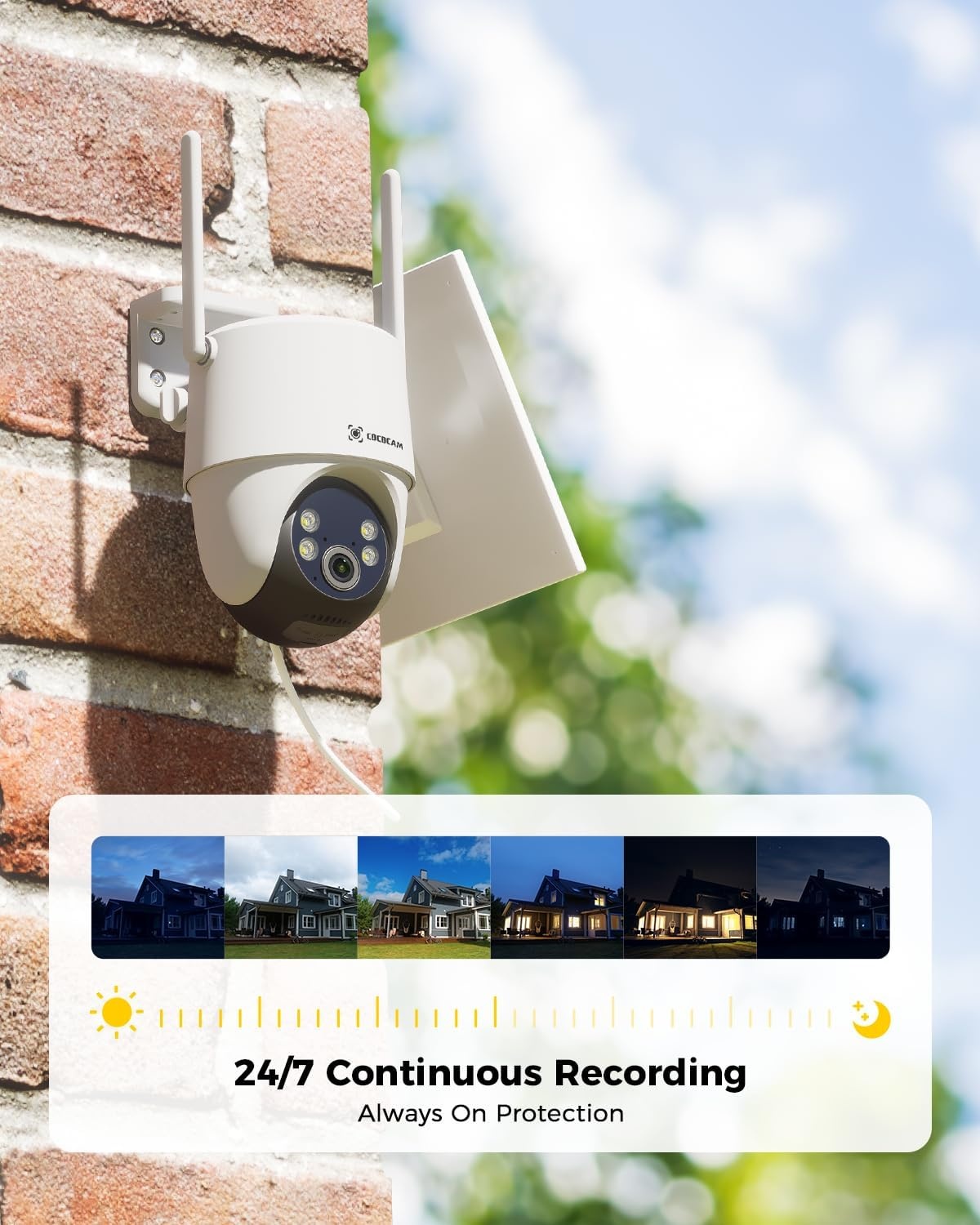 COCOCAM 24/7 Opname AOV WiFi Beveiligingscamera Buiten Draadloos