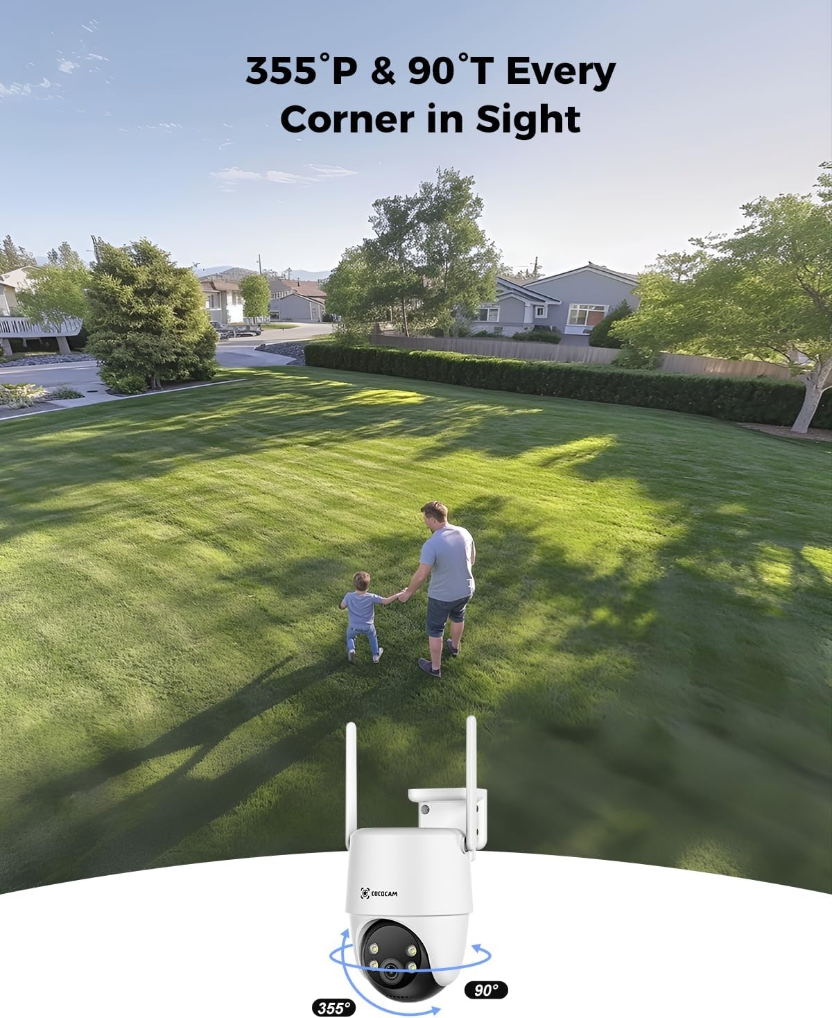 COCOCAM 24/7 Opname AOV WiFi Beveiligingscamera Buiten Draadloos