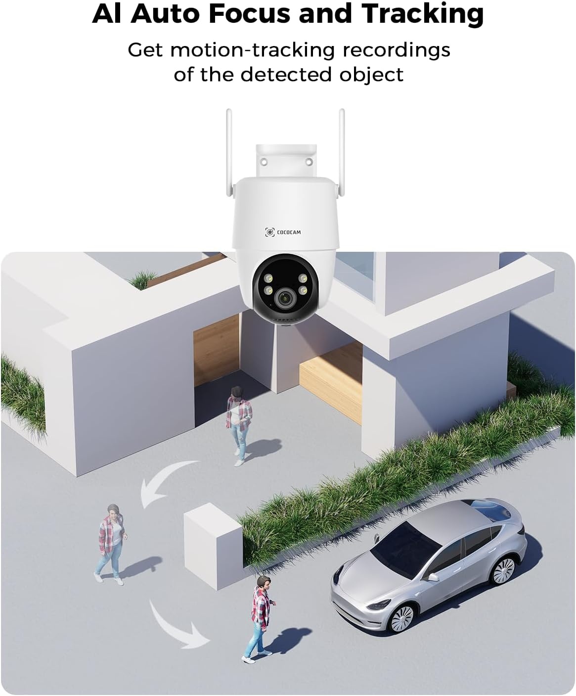 COCOCAM 24/7 Opname AOV WiFi Beveiligingscamera Buiten Draadloos