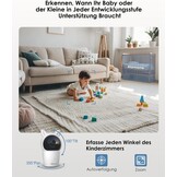 CZEview Babyfoon Met 2 Kameras En APP, 2K/5,0 Inch WLAN Video Babyfoon, PTZ 360°, IR-Nachtsicht, Automatische Volging, 4× Zoom, Herkenning Van Huilen/Beweging/Geluiden, Alarm, Temperatuurweergave