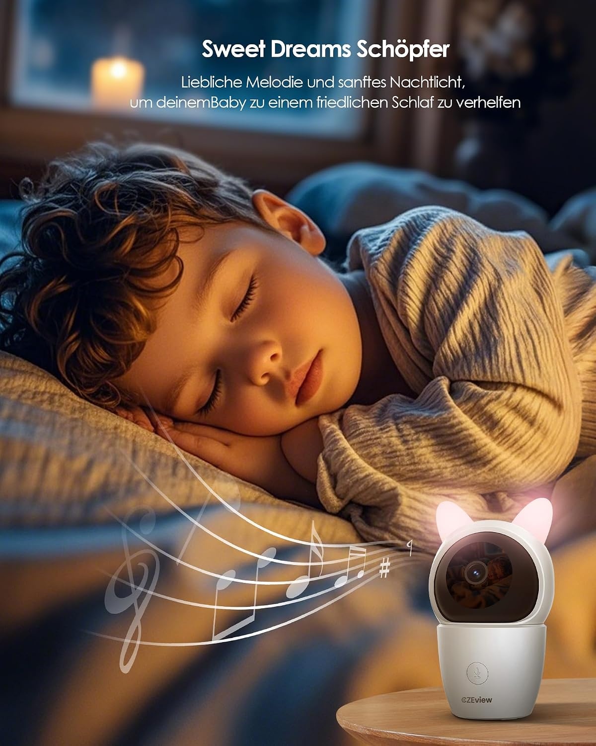 CZEview Babyfoon Met 2 Kameras En APP, 2K/5,0 Inch WLAN Video Babyfoon, PTZ 360°, IR-Nachtsicht, Automatische Volging, 4× Zoom, Herkenning Van Huilen/Beweging/Geluiden, Alarm, Temperatuurweergave