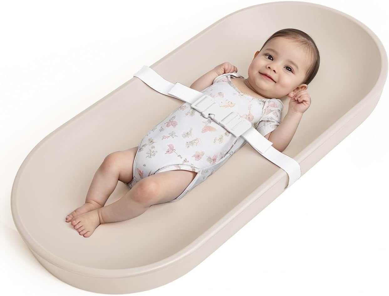 COMOMY Baby aankleedkussen voor dressoir - afveegbaar en met bevestigingsriem