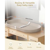 COMOMY Baby aankleedkussen voor dressoir - afveegbaar en met bevestigingsriem