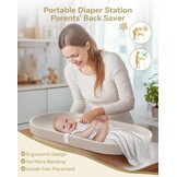 COMOMY Baby aankleedkussen voor dressoir - afveegbaar en met bevestigingsriem