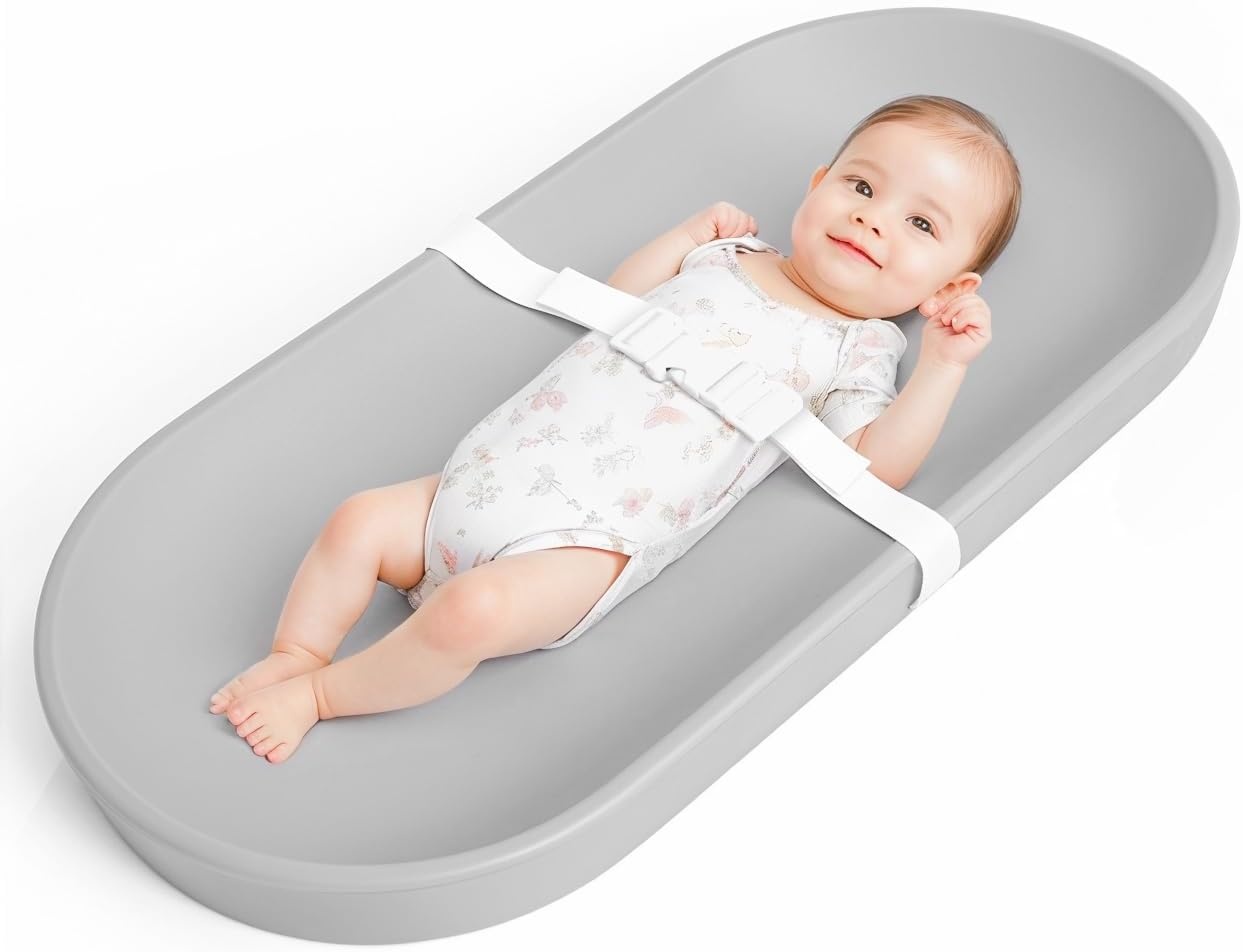 COMOMY Baby aankleedkussen voor dressoir - afveegbaar en met bevestigingsriem