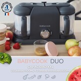BÉABA, Babycook Duo, 4-in-1 babyrobot, mixer-koker, snel stomen, 15 min, voedseldiversificatie, kleine zelfgemaakte babypotten, XXL-inhoud 2200 ml, donkergrijs