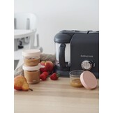 BÉABA, Babycook Duo, 4-in-1 babyrobot, mixer-koker, snel stomen, 15 min, voedseldiversificatie, kleine zelfgemaakte babypotten, XXL-inhoud 2200 ml, donkergrijs